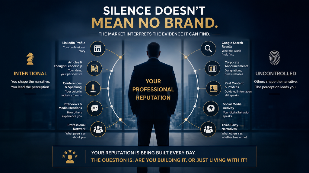 Executive Personal Branding: how intentional leadership visibility shapes professional reputation across LinkedIn, search results, media, and professional networks.